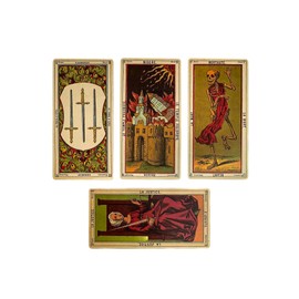 Vieux Monde Express Grand Etteilla Tarot Deck Trois & Guide | Made in USA | Oversized, Tarot Egyptien | published in The 1800s, B.P. Grimaud, Facsimile