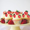 30 piezas de decoración de magdalenas de fresa con temática