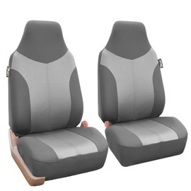 FH Group Car Seat Covers Front Set Cloth - Universal Fit, Automotive Seat Covers, 1-Piece Front Seat Covers, Airbag Compatible, Washable Car Seat Cover for SUV Front Set GrayBlack