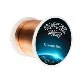 99.9% Pure 12 Gauge Copper Wire for Jewelry Making, 1 Pound Copper Wire for Art Crafts Design,Electroculture, Soft Copper Wire