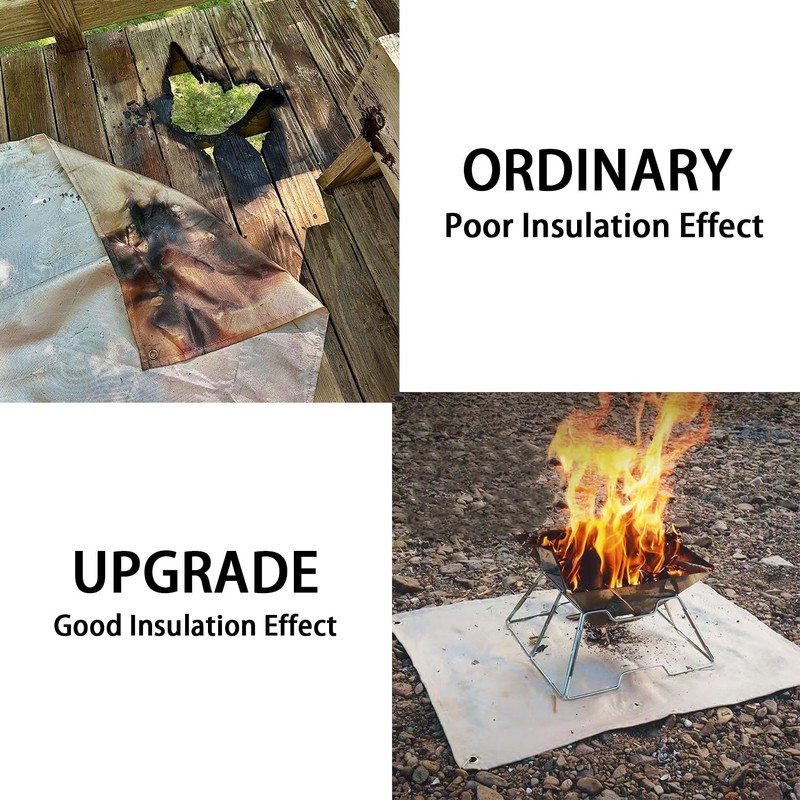 AWISEFULL Fire Pit Mat 24" x 32" Thickened Fireproof Wood