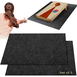 5Ft x 8Ft Cornhole Mats for Under the Boards, 2 Pcs Felt Professional Cornhole Pitch Pad Prevent Slipping, Cornhole Game Accessories Keep Tossing Bags Clean Secure Footing for Outdoor Corn Hole Games