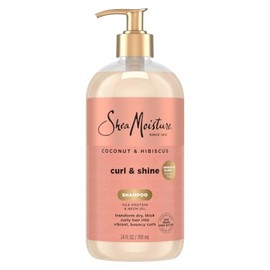 Champ SheaMoisture SilconeFree para cabello ondulado y champ sin parabenos de hibisco, coco, 24 onzas lquidas                                         