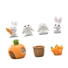 BESPORTBLE 1 Set Cartoon Rabbit Sculpture Adorable Miniature Garden Ornaments for Micro Landscapes Random Patterns for Decor and Crafting