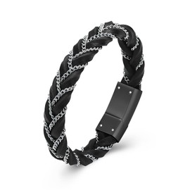 QGJNSGC Cremation Urn Bracelet for Ashes Braided Leather Urn Bracelets Memorial Urn Bangle Ashes Holder Stainless Steel Keepsake Bracelet for Human Pet Ash Holder