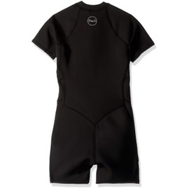 O'Neill Wetsuits Women's Bahia 2/1mm Full Zip Short Sleeve Spring, Black/Black/Black, Size 12