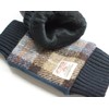 Sleeping Sheep Harris Tweed Mitaine Fingerless Gloves, Boa Back, Herringbone,