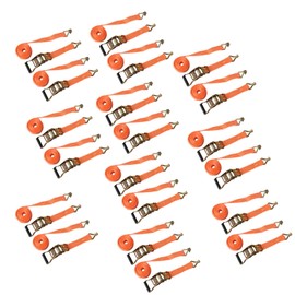 TINVHY 20 Piece Ratchet Straps 1.5 Inch x 15Inch Heavy Ratchet Belt J-Hook Belt 4000 Pounds Binding Ratchet Belt Fastening Tool Orange