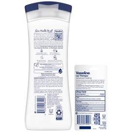 Vaseline Intensive Care Lotion, Unscented, Advanced Repair – Non-Greasy Moisturizer for Extremely Dry Skin + Advanced Lip Therapy Tube