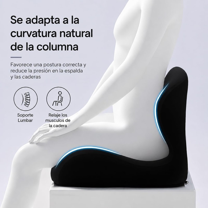 Cojín para Silla Respaldo de Oficina Cojín Ortopedico para Coxis