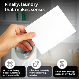 Silvery Laundry Detergent Sheets (100 Loads) - Ultra-Concentrated Eco-Friendly Washing Strips – No Plastic Jugs & Perfect for Travel - 50ct, Fragrance Free