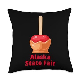 Alaska State Fair Caramel Apple Candy County Fair Throw Pillow
