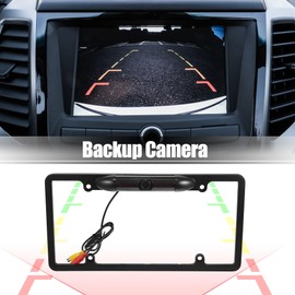 X AUTOHAUX HD Backup Camera for Trucks License Plate Backup Camera for Car Waterproof Infrared Night Vision 170 Degree Wide View Angle Rear View Camera