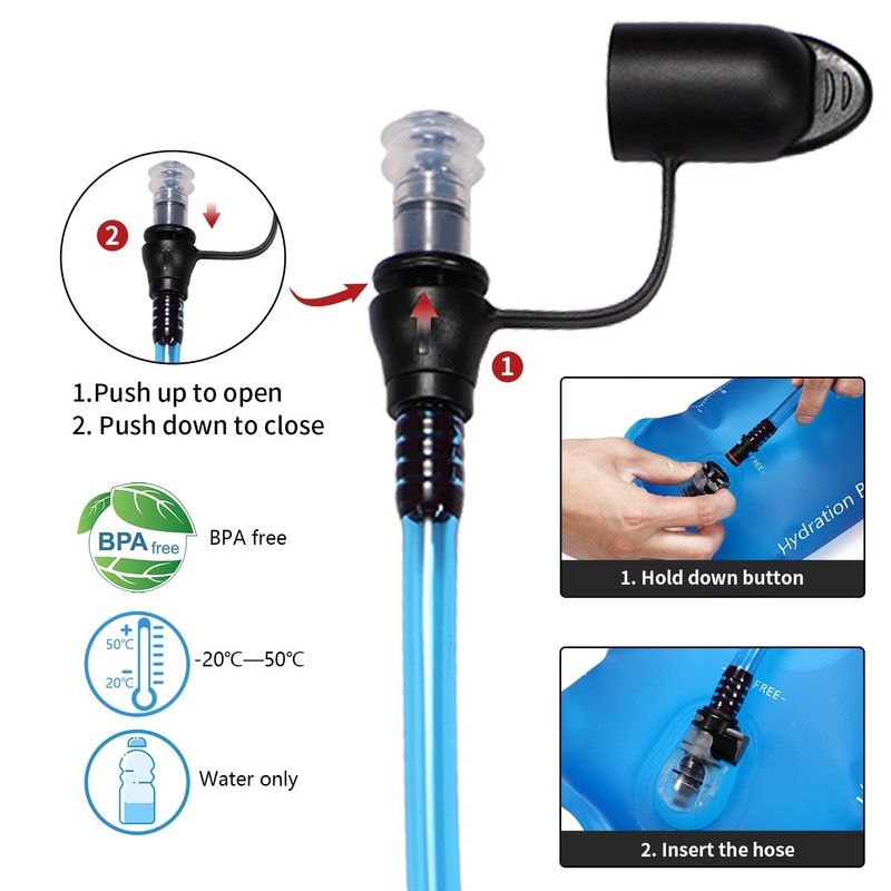 BBAIYULE® Hydration Bladder 2L BPA-Free Hydration System for Backpack with