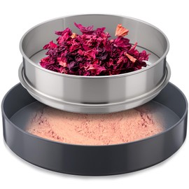 Reallnaive 2-in-1 Trimming Tray with 150?m Fine Mesh Screen Portable Dry Sift Screen Set Stainless Steel Pollen Sieve Sifter Gardening Flower Sieve Plant Harvest Set for Garden Trimming Sorting