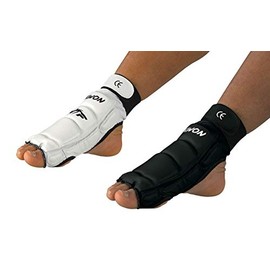 Taekwondo Foot Protectors CE White or Black (Black, L)
