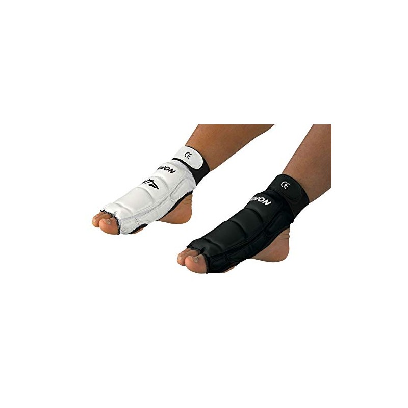 Taekwondo Foot Protectors CE White or Black (Black, L)