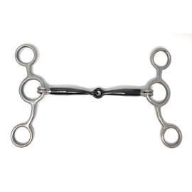 AJ Tack Wholesale Jr Cow Horse Sliding Gag Horse Bit 6 inch Sweet Iron Snaffle with Copper Inlay