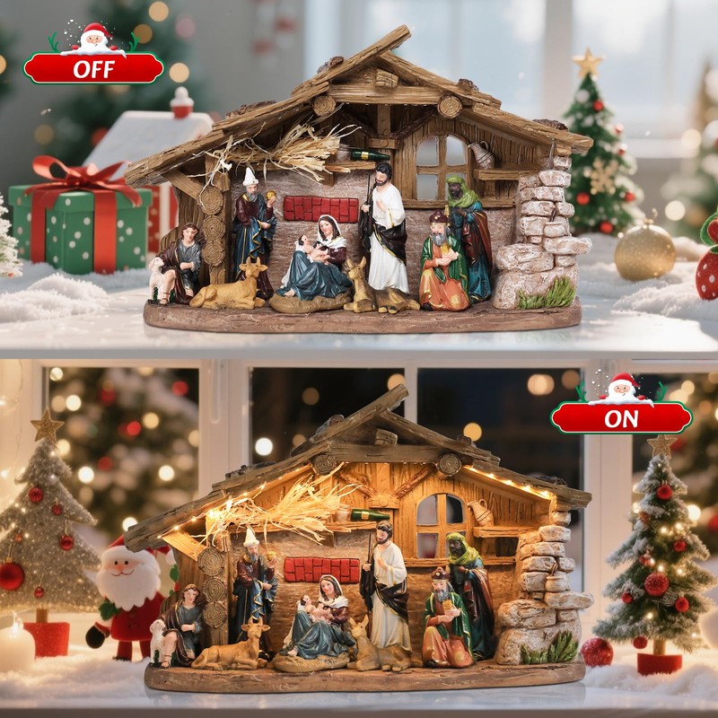 Ovewios Christmas Nativity Sets