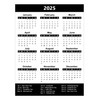 2025 Full Yearly Calendar Magnet by DCM Solutions (Black, 4.5"W