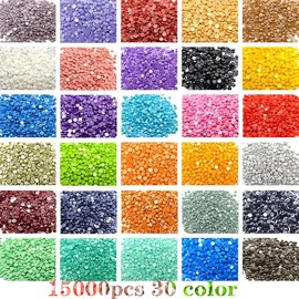 15000 Pieces 30 Color Diamond Art Painting Beads,Flat Bottom Round Resin Rhinestones for Diamond Art Painting Accessories, Round Drills for 5D Diamond Art DIY Craft plant pattern Vibrant Premium Needle Felting Set - Colour: Thirtycolor