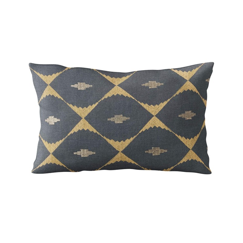 Plutus Brands Blue Plutus Cube Diamond Luxury Throw Pillow 18