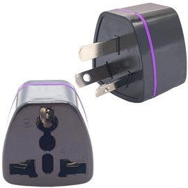 2 Pack Australia New Zealand Travel Adapter -Type I Plug, 3 Prong to 3 Prong Universal Outlet Socket Adapter for International Tourists to AU Plug Adapter-Black