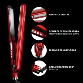 Alaciadora Profesional X-titanium 25mm Timco Tit-230r Color Rojo                                                                                      