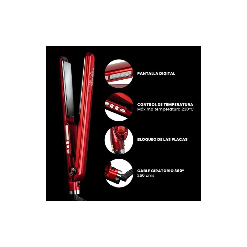 Alaciadora Profesional X-titanium 25mm Timco Tit-230r Color Rojo