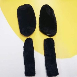 JQ Bicycle Handle Cover, Thermal Insulation, Fleece-lined, Cold Hands Rider Handle Cover, Black / 자전거핸들커버 방한 보온 기모 차가운손 라이더핸들커버 검정