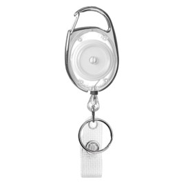 Ausweis Jojo Ausweishalter ausziehbar weiß [1 Stück] Ausweisjojo mit Schlaufenclip Karabinerhaken und Aufrollmechanismus für Ausweishüllen