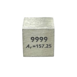 Element Specimen Gadolinium Gd (0.4 inch (10 mm) Cube, Engraved A, Normal Surface)