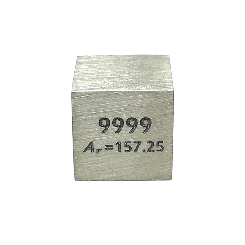 Element Specimen Gadolinium Gd (0.4 inch (10 mm) Cube, Engraved
