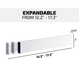 Adjustable Bamboo Drawer Dividers Organizers - Fits Standard Drawers Sized 12.2" Upto 17.3"- Expandable Kitchen Drawer Organizer Separator for Utensils, Dresser, Clothes, Bedroom, Bathroom 4PK, White