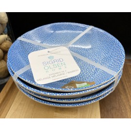 SIGRID OLSEN MELAMINE Blue Ocean Coastal 7.5" Salad/Soup Bowls NEW - Set of 4