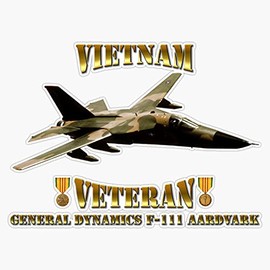 HOF Trading F-111 Aardvark Vietnam Veteran Vinyl Sticker Waterproof Decal Laptop Wall Window Bumper Sticker 5"