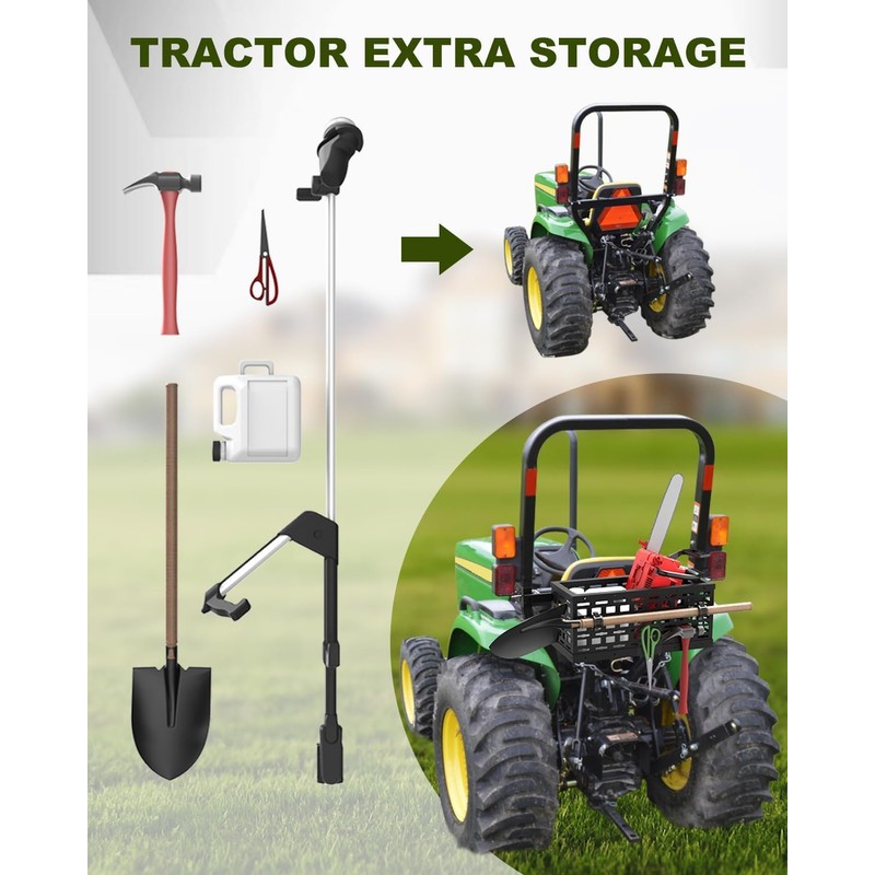 LARIFULL Tractor Tool Box Tractor Tool Holder Tray with Bracket,24"x10"x10"