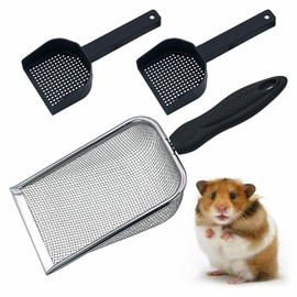 Episkey 3 Pcs Litter Scoop Reptile Sand Scoop Hamster Sand Bath Scoop Stainless Steel Mesh Sand Sifter for Hamster Reptile Gecko Lizard Spider Snake Tortoise (3)
