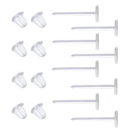 Clear Earrings for Work,300 Pairs Clear Stud Earrings and Earring Backs