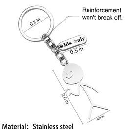 ICHRATI Matching Couple Gifts Valentines Day Gifts for Him Her Boyfriend Girlfriend 2Pcs Doodle Matching Keychains for Couples Wife Husband One Year 1st Anniversary Christmas Birthday Gifts Ideas