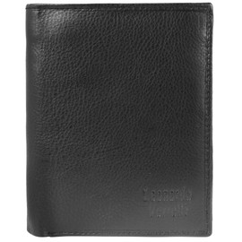 LEONARDO VERRELLI Men's Genuine Leather Wallet Classic Look 13 x 10 cm 3000221, black, Classic
