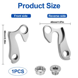 Rear Gear Mech With Screw, Alloy Bike Rear Derailleur Hanger, Rear Gear Hange, Aluminum Alloy Bicycle Tail Hook Screws Rear Gear Mech Derailleur Hanger Hook Drop Out Adapter for Bicycles （2 PCS)