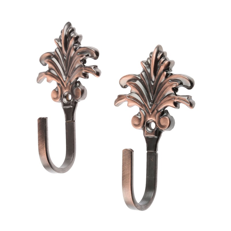 Hicello 2Pcs Red Copper Vintage Maple Leaves Curtain Drapery Tieback