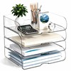 4-Tier Horizontal Acrylic Paper Organizer for A4/Letter Documents