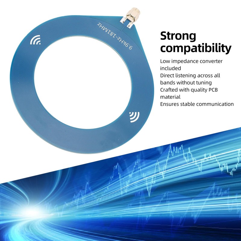 Loop Antenna 9.9kHz-181 MHz SMA Port Antenna for Outdoor Camping