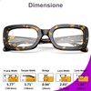 VISOONE Rectangle Blue Light Blocking Glasses Thick Square Frame Computer