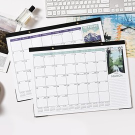 2026 Desk Calendar - Desk Calendar 2026 from Jan. 2026 - Dec. 2026, 17" x 12", 12 Months Large Monthly Calendar, Desk/Wall Calendar with Large Unruled Blocks and Julian Dates