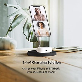 Belkin WIZ010ttBK BOOST CHARGE PRO Soporte de Carga Inalámbrica 2 en 1 con MagSafe, Negro                                                             