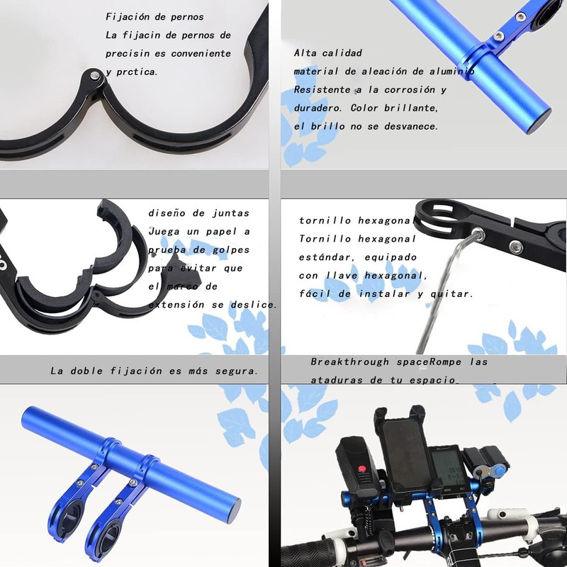 Extensor De Manillar De Bicicleta, Material de Tubo de Carbono,Soporte