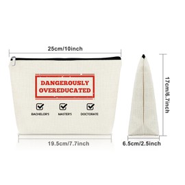 Sazuwu PhD Graduation Gifts Makeup Bag Doctor of Philosophy Gifts for PHD Bachelor's Degree Future PhD Doctoral Degree Gift for High Middle College PHD Cosmetic Bag